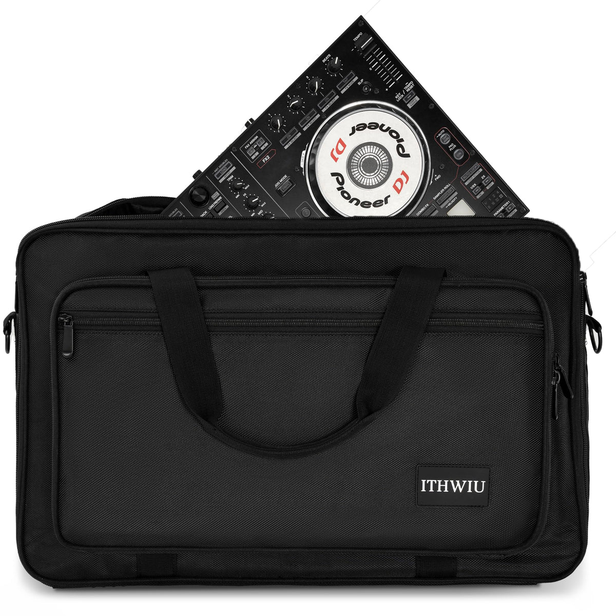 ITHWIU DJ Carrying Case Fits DDJ 200, ddj-wego3, AKAI MK3, Native Maschine Mikro Mk3, Hercules DJ Control Inpulse 200, Numark Party mix, Multi-FX pedals, line 6 helix floor, 16 x 10 x 2.5 Inch, Black