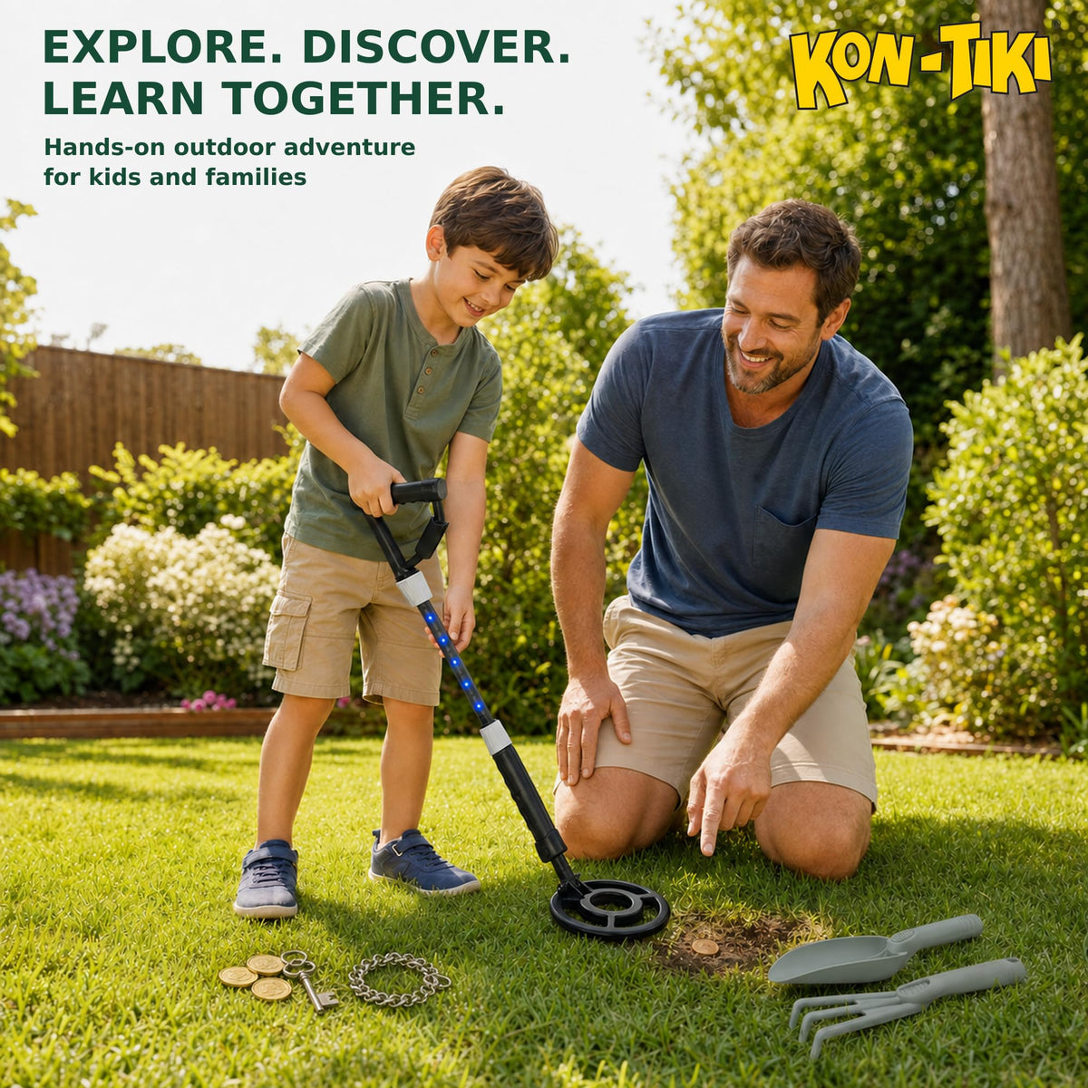 KON-TIKI Kids Metal Detector with LED Distance Indicator & Sound