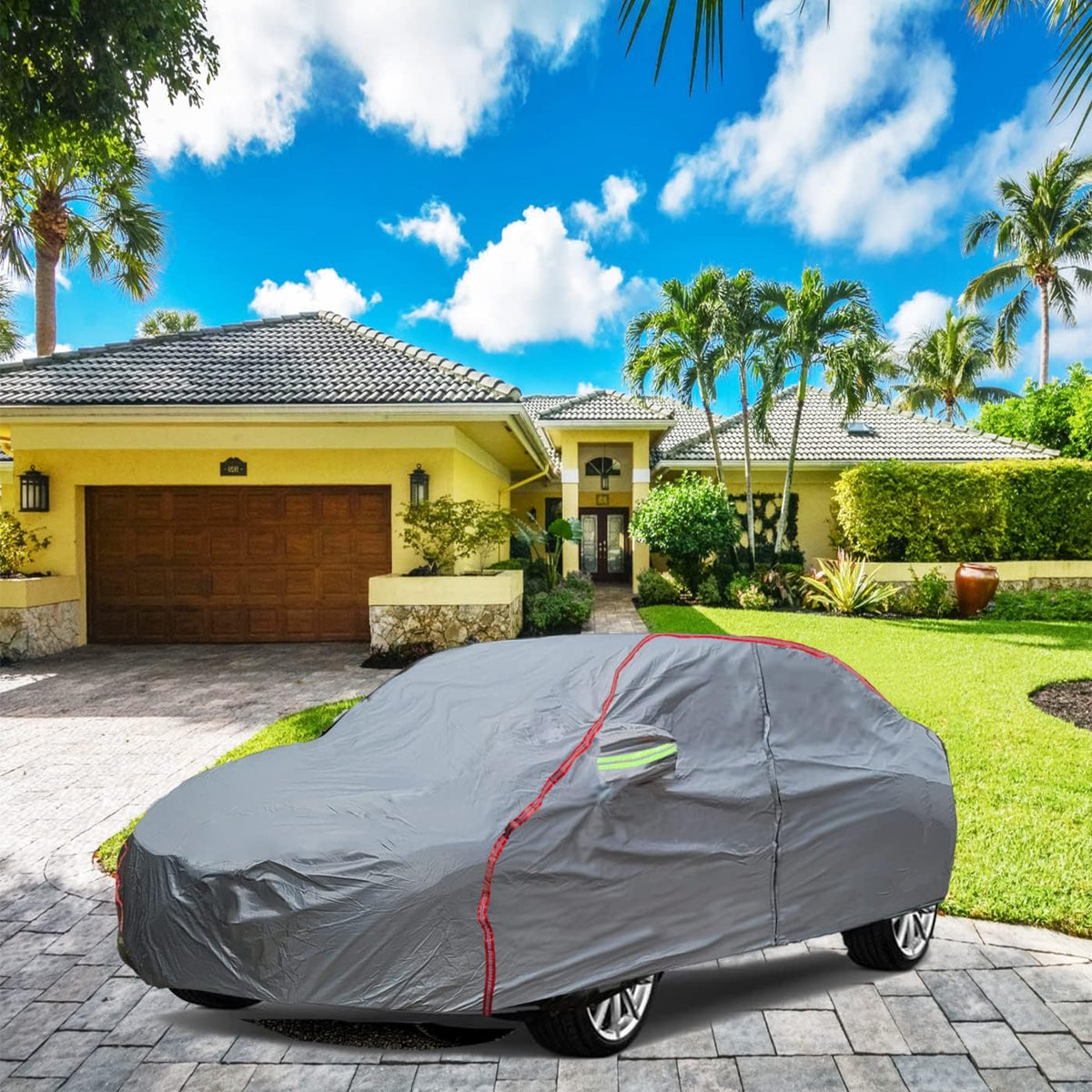 Breathable New Material, Waterproof Car Cover, Locks and Zipper Doors, Sunscreen Waterproof UV Prevention Snowproof Wind and Windproof,Suitable for Indoor Outdoor,for SUV (205"-216") C14