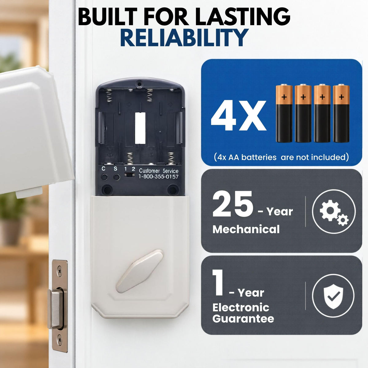 MiLocks Keyless Entry Door Lock with Keypad, Deadbolt, Satin Nickel