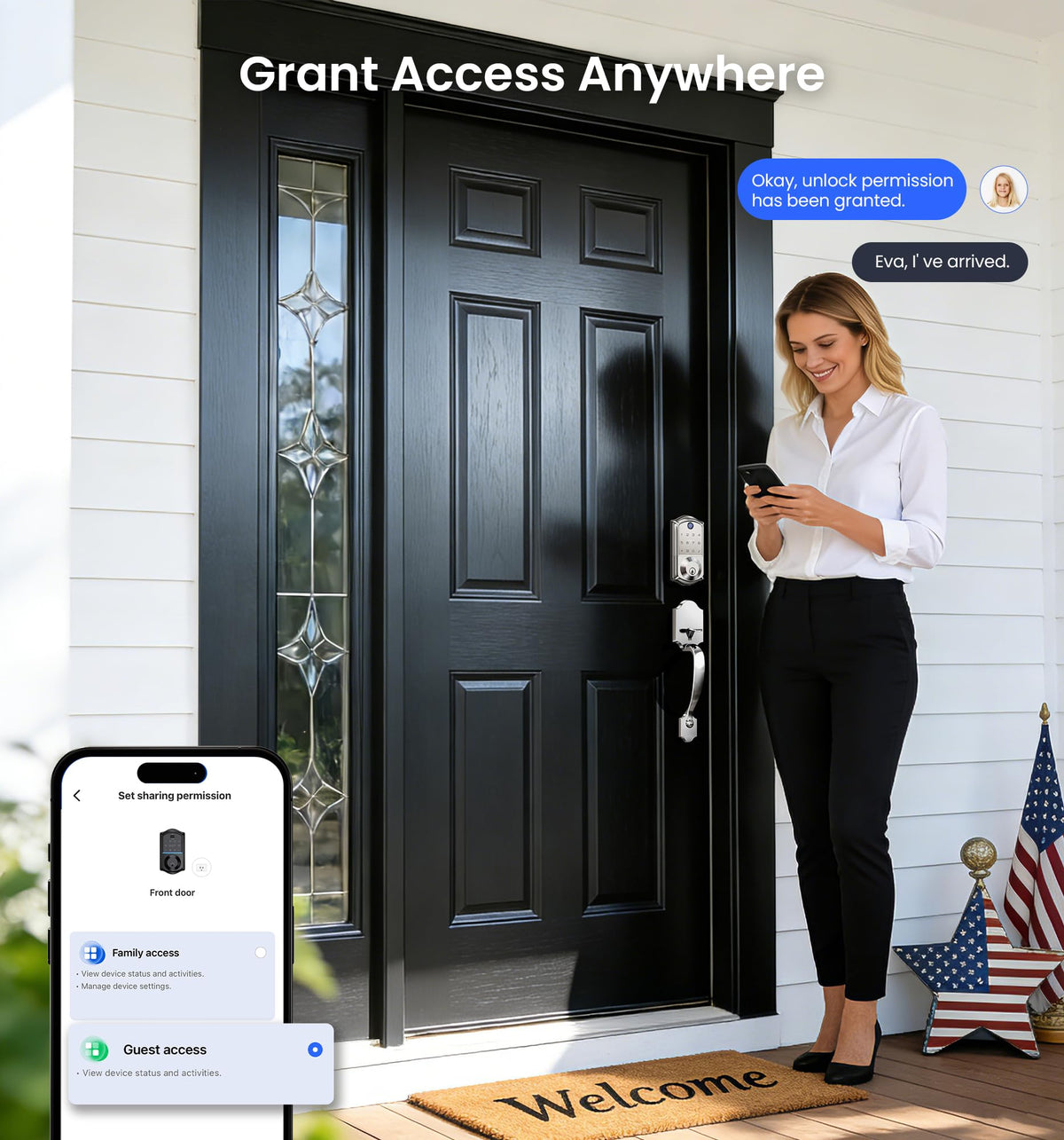 Veise VE017 Fingerprint Smart Door Lock with App Control, Satin Nickel