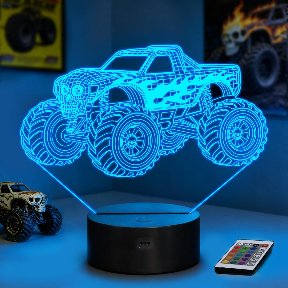 YuanDian Skull Monster Truck 3D LED Night Light