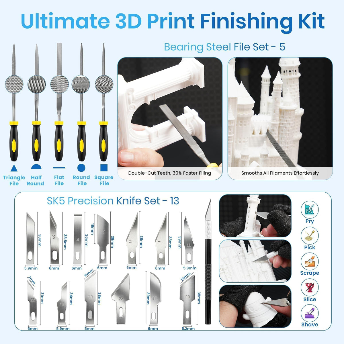 141Pcs 3D Printer Accessories with 4-Layer Slotted Case, Precision Workstation, Includes Digital Caliper, Cordless Rotary Tool, PTFE Nozzle Coating for Bambu Lab, Flashforge, Ender 3, Anycubic