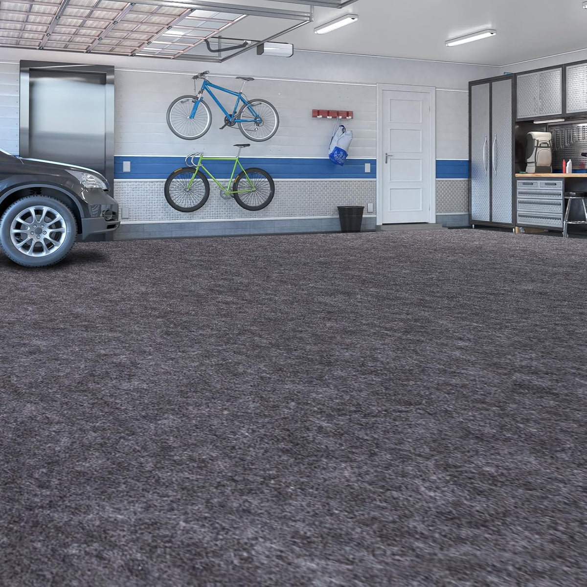 Garage Mats Oversize Garage Floor Paking Mats for Under Car, 8.8 x 22 Ft Non-Slip Gray Garage Flooring Carpets, Absorbent Oil Garage Parking Mat, Waterproof Mats
