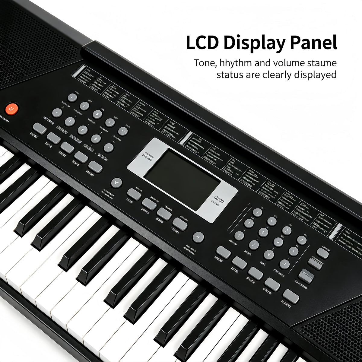 61 Key Keyboard Piano,Portable Electronic Digital Piano for Beginners with Built-In Speaker Microphone,Piano Note Stickers,Sheet Music Stand and Power Supply