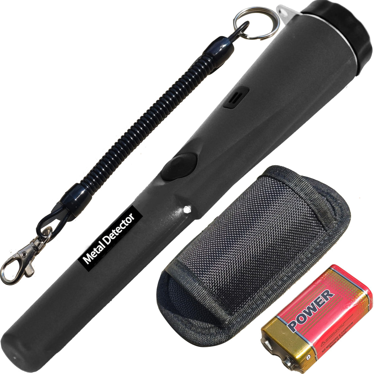 Metal Detector Pro, Handheld Security Scanner with Holster, 1.5-6 Inch Detective Range, Light Weight, Buzz & Vibratory Feedback, Portable Design, Professional Grade with 1PC 9V Battery