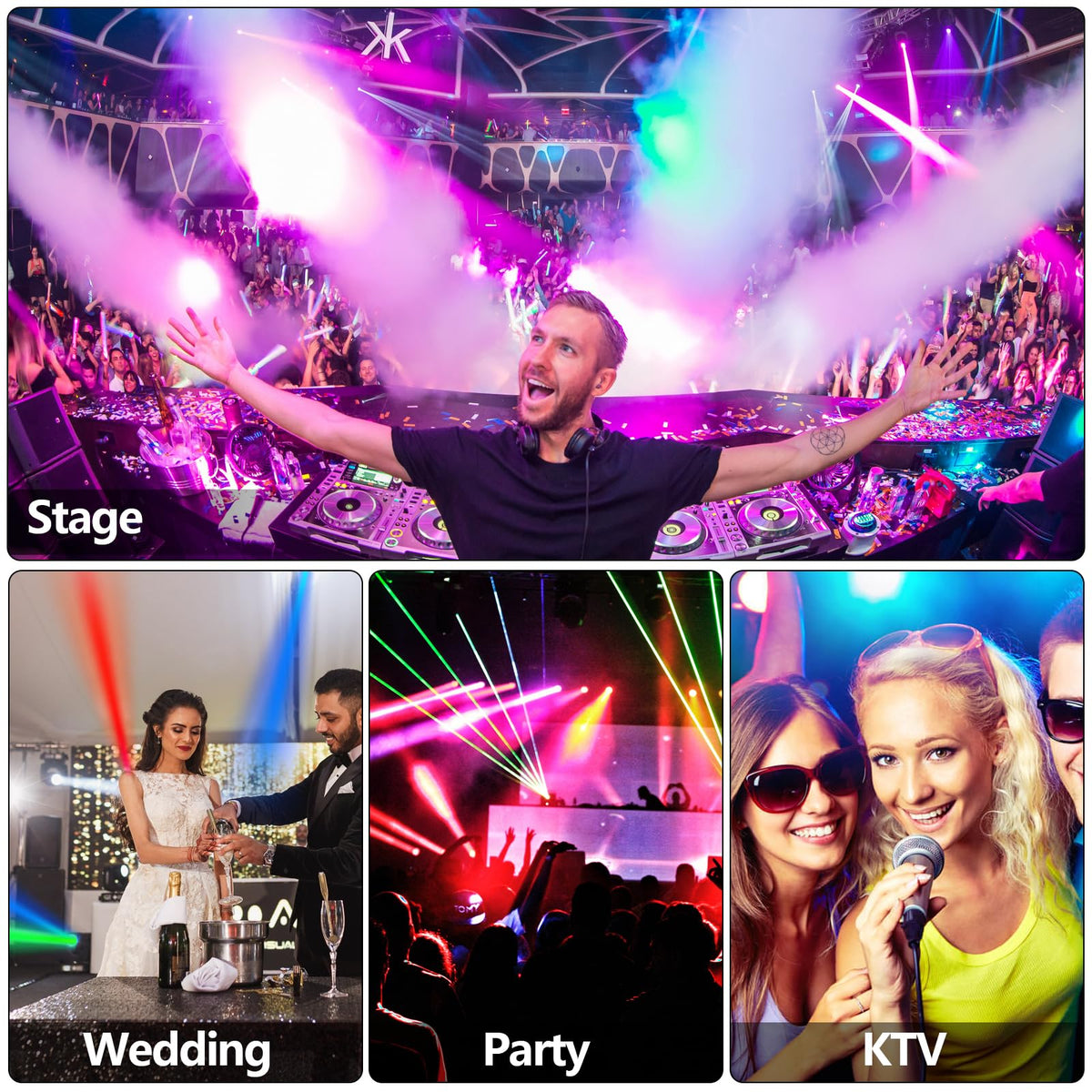 36 LED Par Lights, RGB Stage Lights Par Can Light, 36W DJ Lights Stage Lighting Uplights with Sound Activated, DMX and Remote Control Uplights for Events Wedding Party (1)