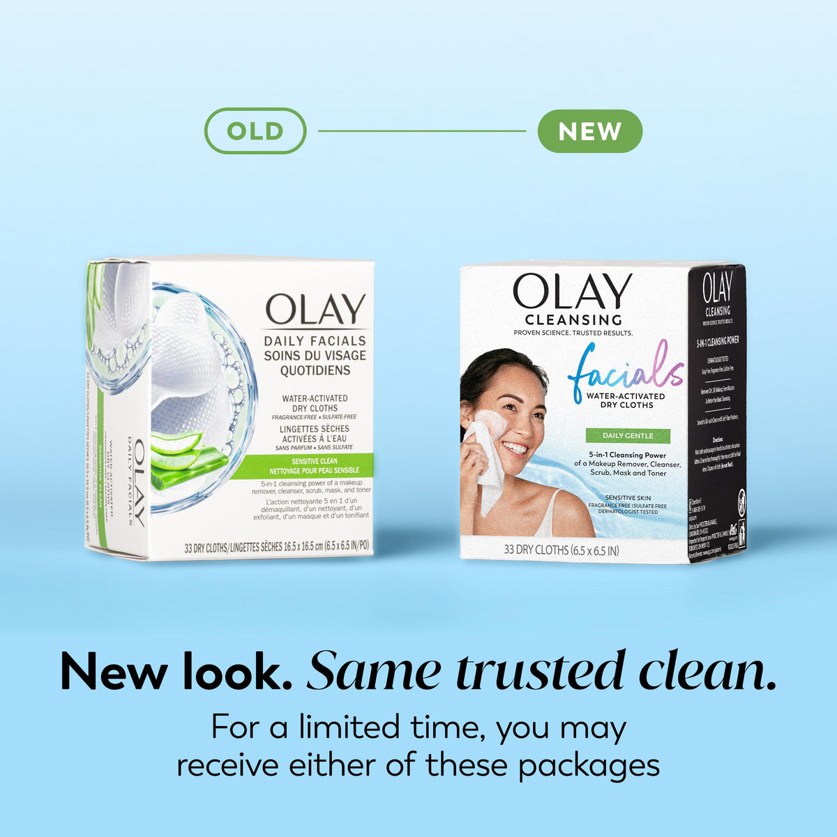 Olay Eye Makeup Remover Wipes, Daily Facials Gentle Face Cleanser for Sensitive Skin, Alcohol and Fragrance Free, Soft Face Wash Towels, Travel Essentials for Women, Dry Cloths, 99 ct (3 X 33ct)