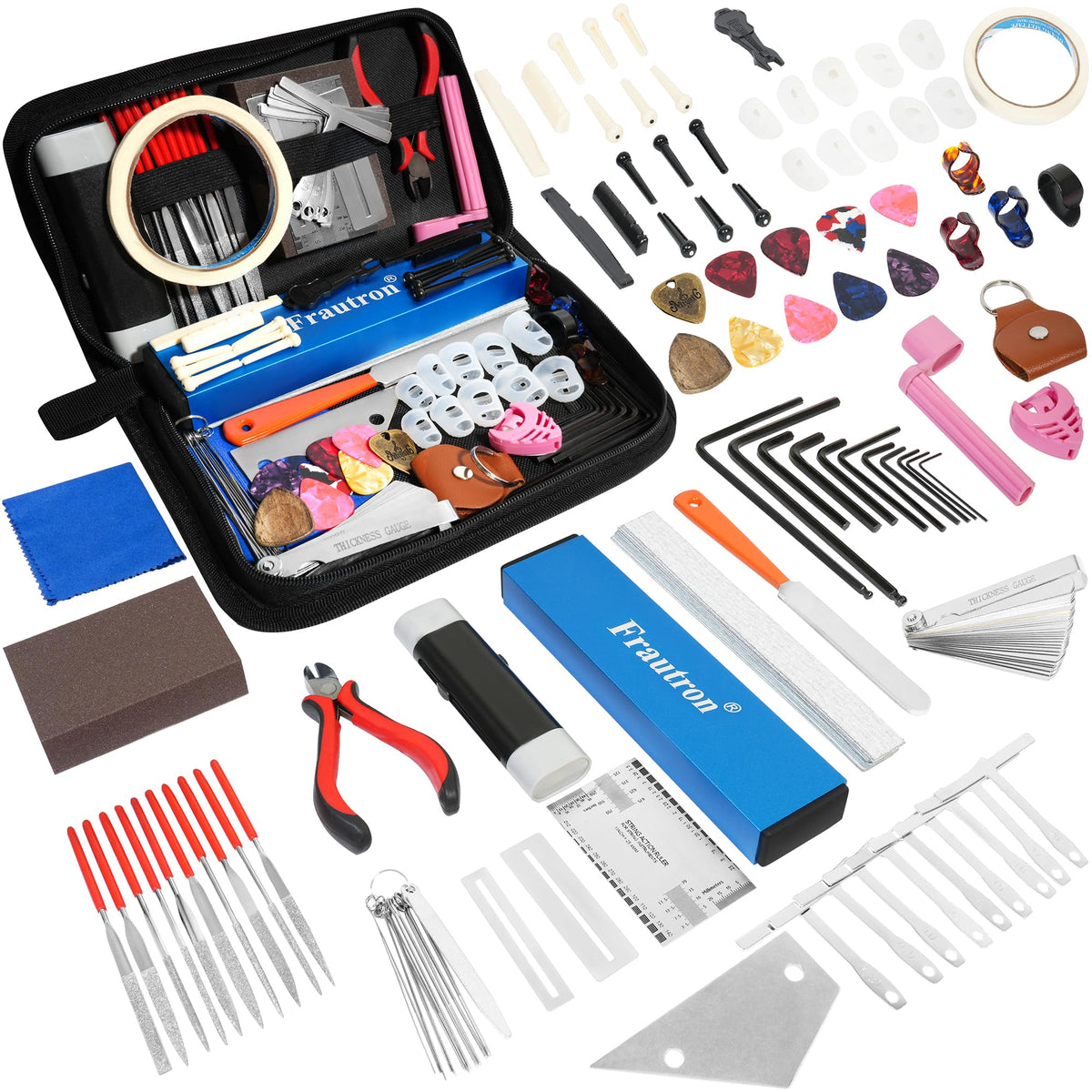 Frautron Luthier Tools Guitar Kit, Guitar Setup Tool Kit for Enthusiast