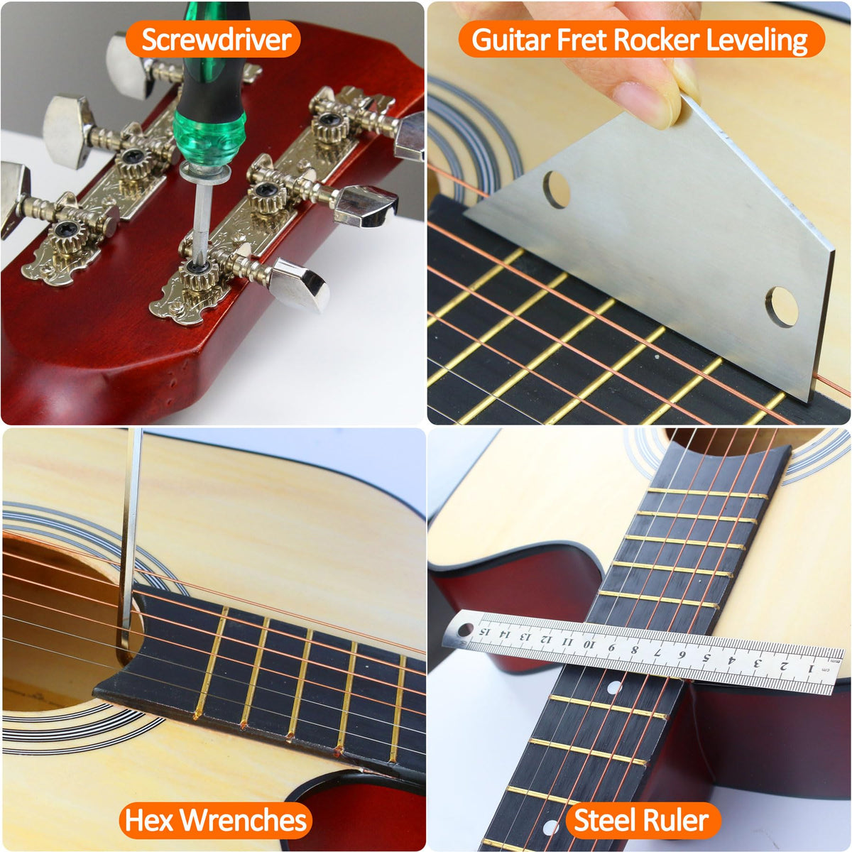 28Pcs Guitar Tool Kit, Guitar Accessories Gifts for Men, Guitar Maintenance Kit with Carry Bag, Guitar Repair Kit for Acoustic Electric Guitar Ukulele Bass Banjo, TIMDAM Guitar Setup Kit Guitar Gifts