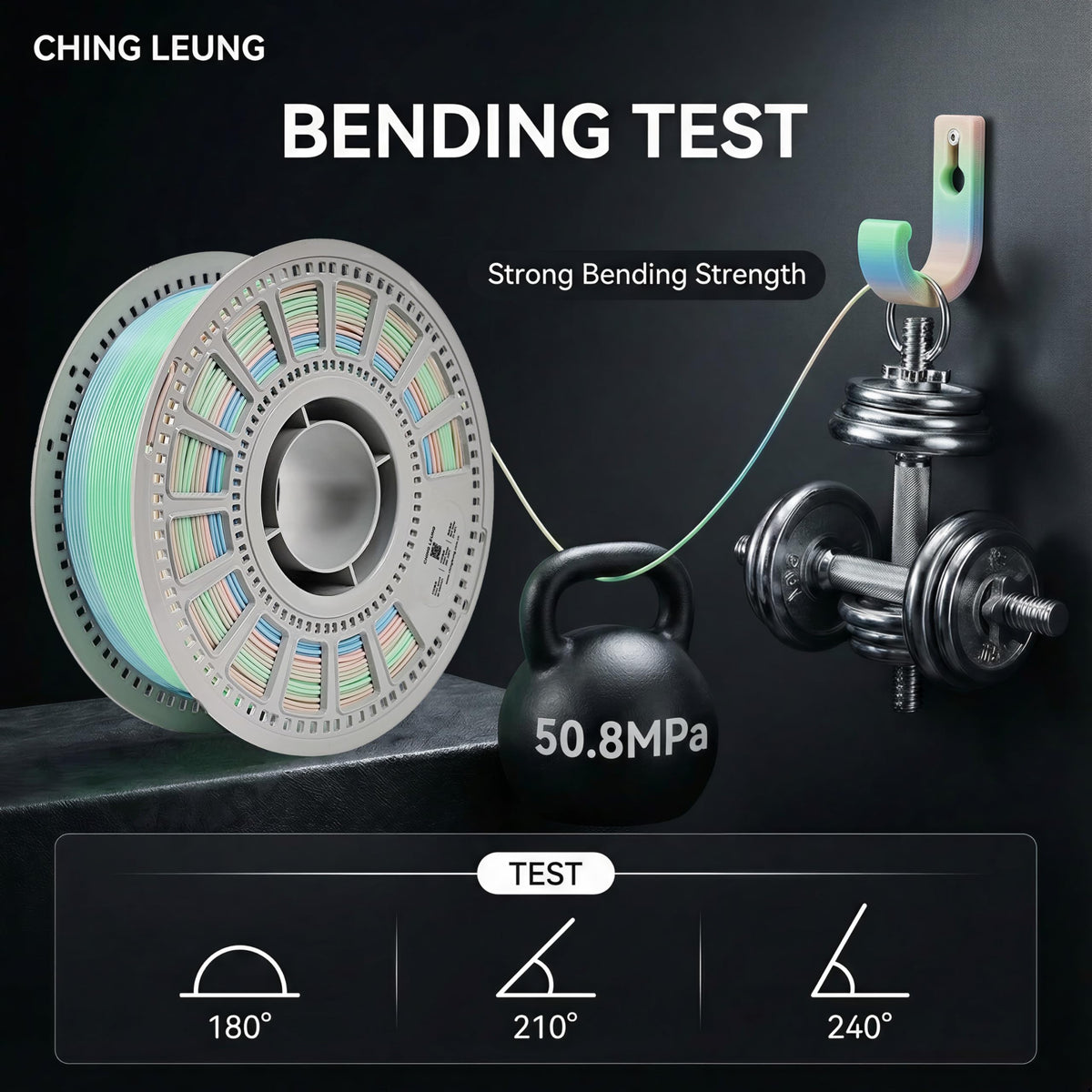 Ching Leung Multicolor Filament, 3D Printer Filament, Pla Filament 1.75mm, pla, Rainbow Filament, Dimensional Accuracy +/- 0.03 Mm, 1 Kg Spool(2.2lbs)