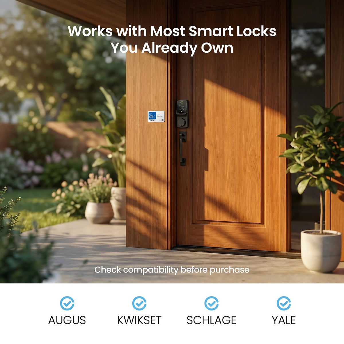 Lockly TapCom – App-Free Video Intercom & Smart Door Lock Upgrade, Patent Pending, Tap or Scan Guest Access, Works with Your Existing Smart Lock