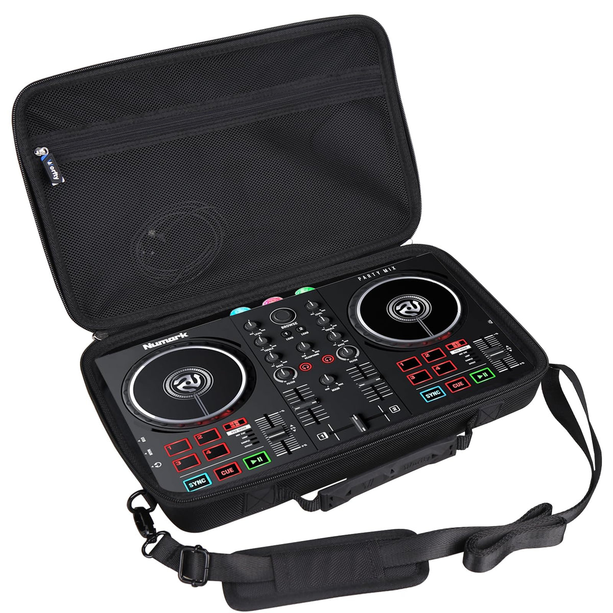 worfty Case for Numark Mix II/Hercules DJ Controller Inpulse 200 / Hercules DJControl Mix Ultra DJ Controller - Hard Protective Travel Carrying Storage Organizer Bag (Black)
