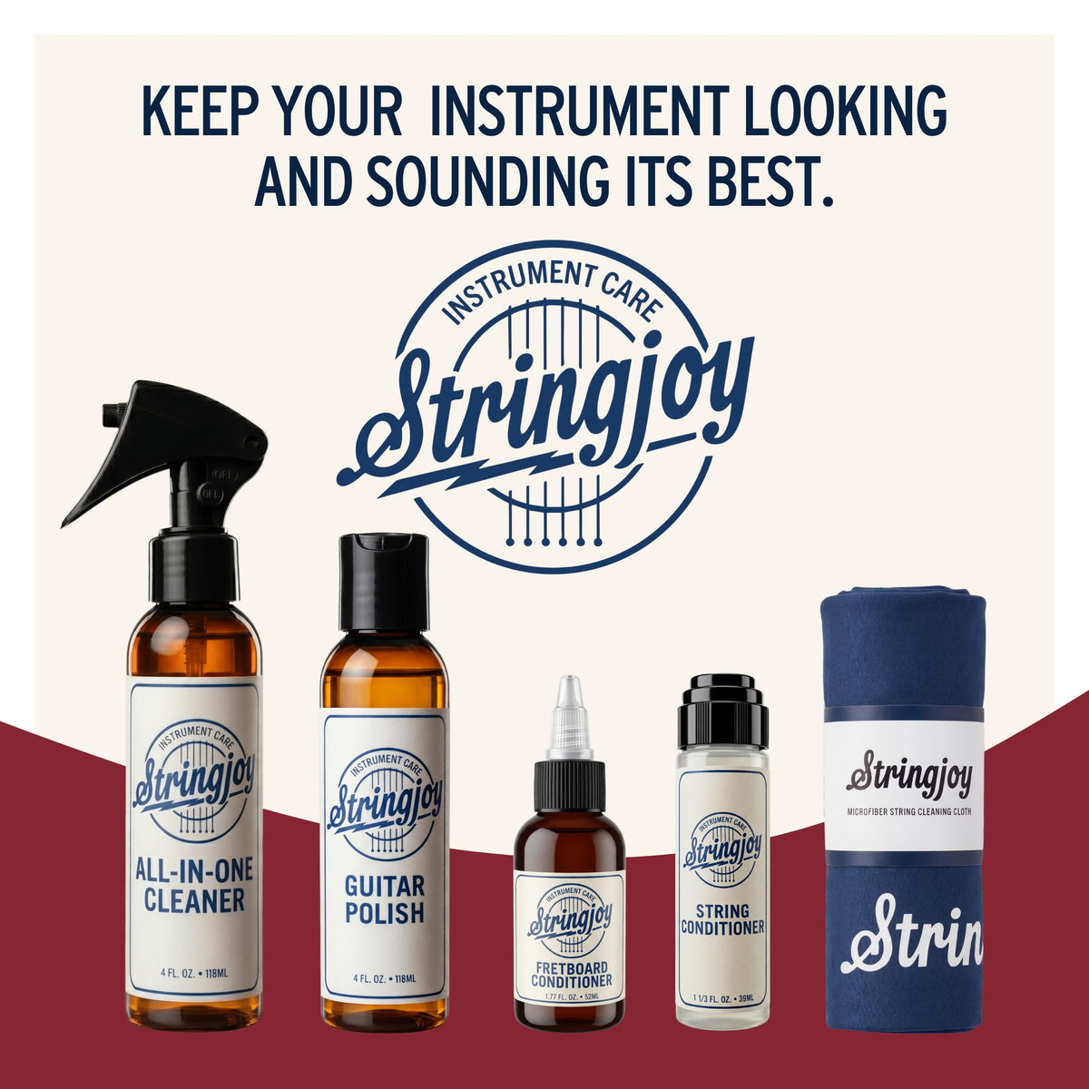 Stringjoy Refresh String & Fretboard Conditioner Kit - with Cleaning Cloth
