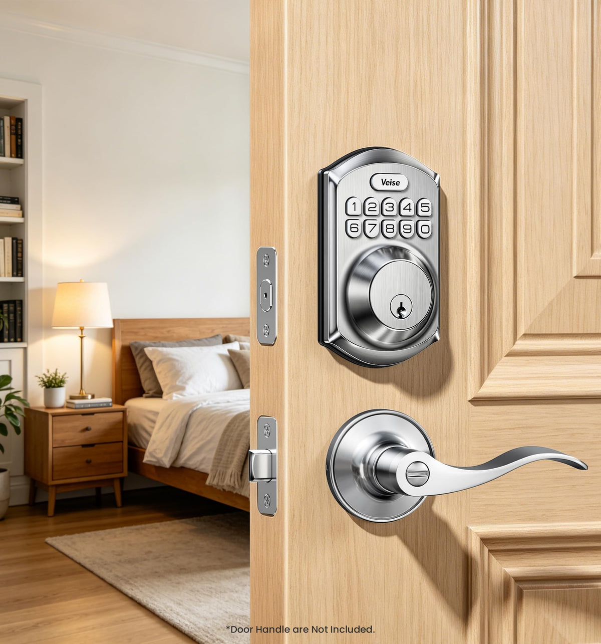 Veise VE001 Keyless Entry Deadbolt, Electronic Keypad Lock, Satin Nickel