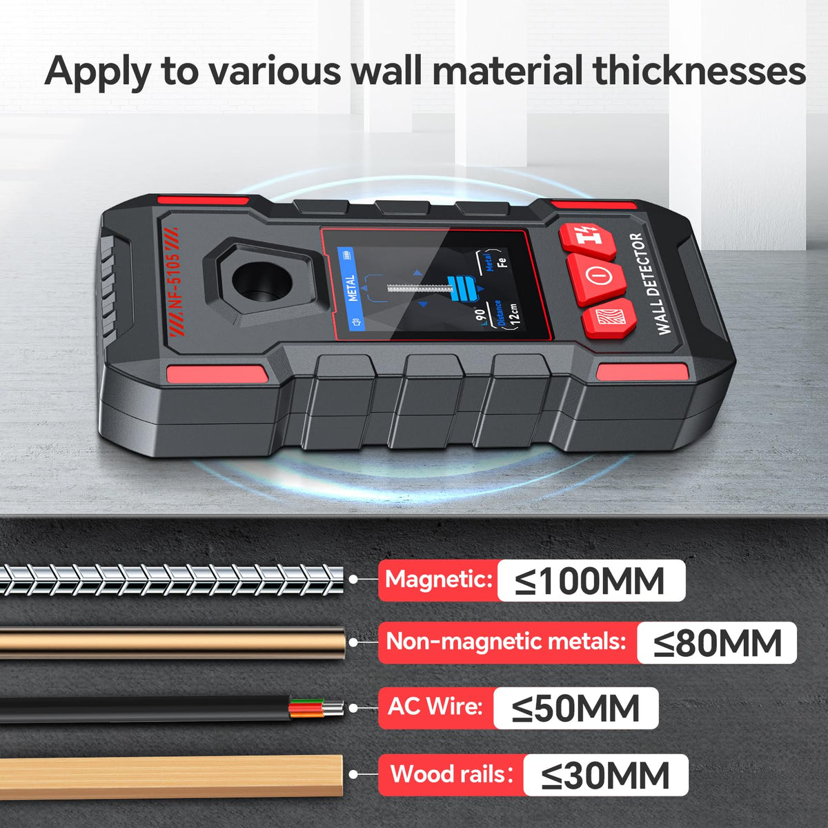 Stud Finder, Rechargeable Stud Finder Wall Scanner with Intelligent Chip