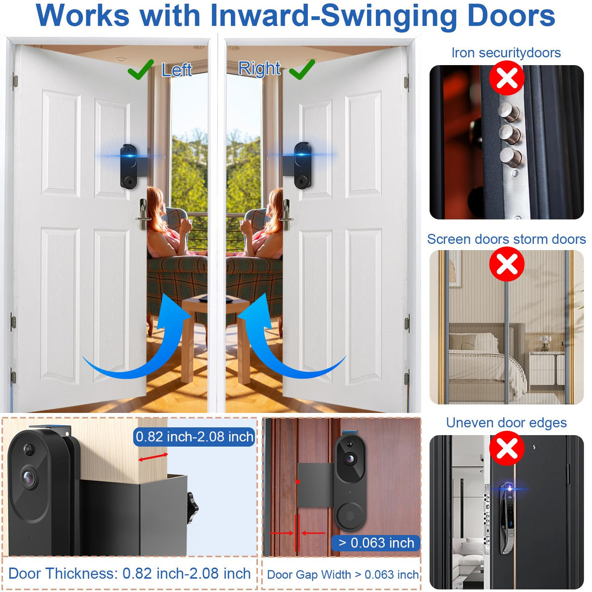 Anti-Theft Doorbell Mount No Drill Compatible with Orbitell/Reolink Video Doorbell, Adjustable Mounting Bracket Holder Accessories for Apartment Rentals, Enhanced Protection Doorbell Mount Bracket