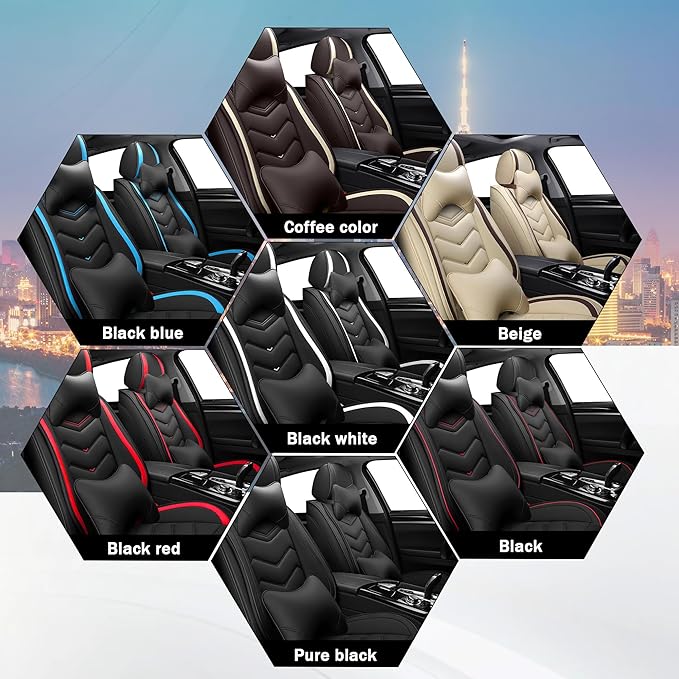CTDS Car Seat Covers for Honda Accord 2000-2026, Stylish Sport Seat Cover, Premium Nappa Leather Car Seat Cover. Automobile Seat Covers Sets.(Luxury 5 Seats/Pure Black)