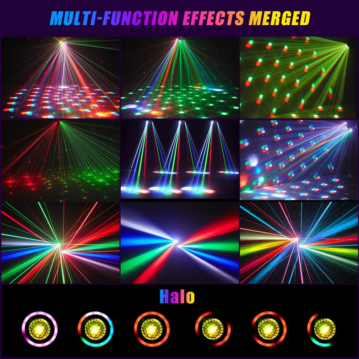 XPCLEOYZ 2 Arms Moving Head DJ Lights 4-in-1 RGBW LED Disco Stage Light