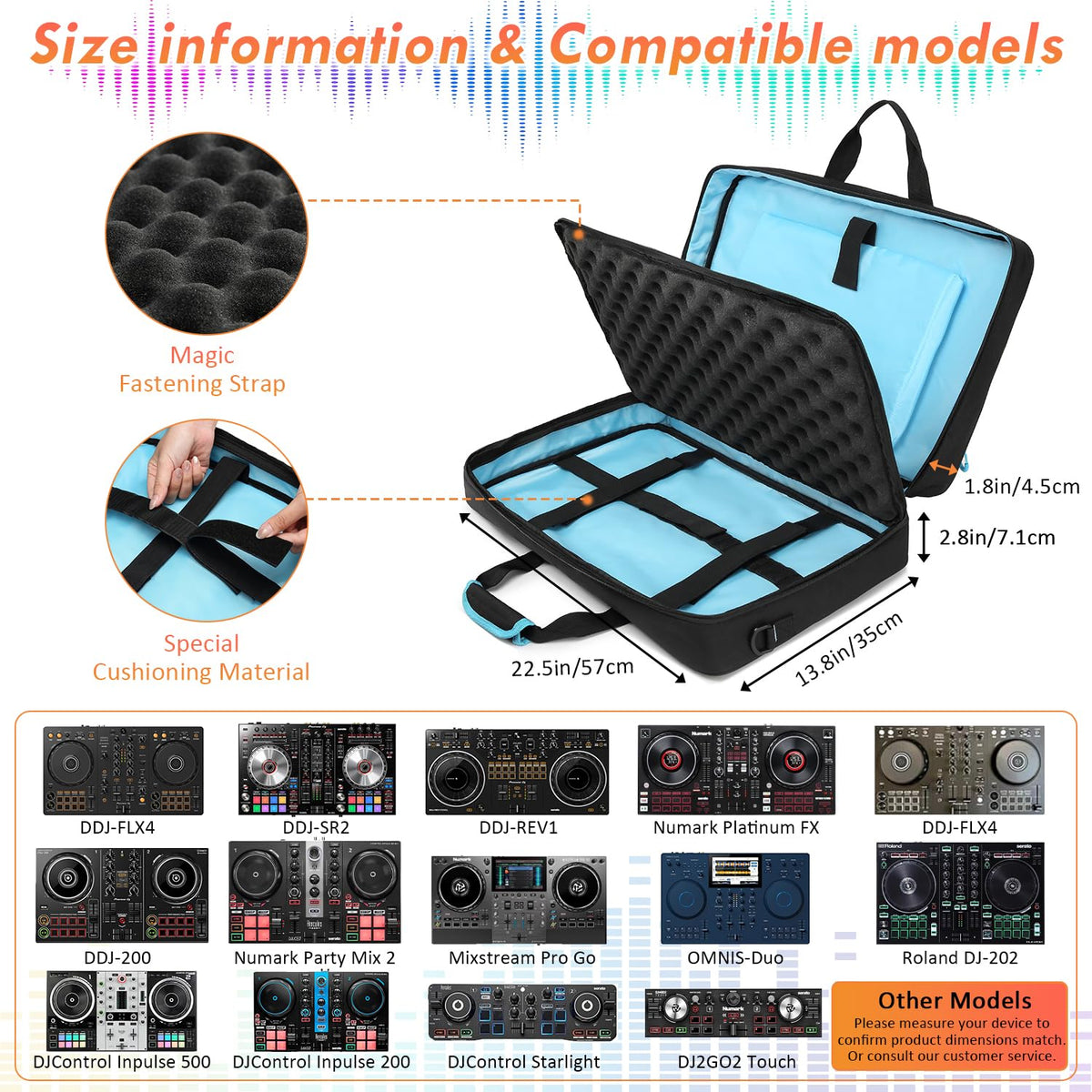 DJ Controller Case for DDJ-FLX4/ 200/400/SR2/REV1 Numark Party Mix 2