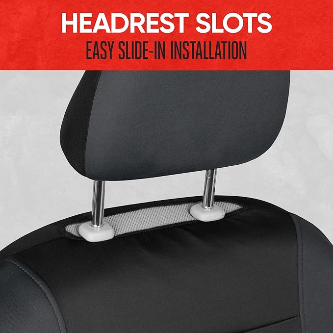 Motor Trend Gray Cloth Car Seat Covers for Front Seats – Premium Automotive Bucket Seat Covers, Made for Vehicles with Removable Headrests, Interior Covers for Car Truck Van SUV Seat Protector