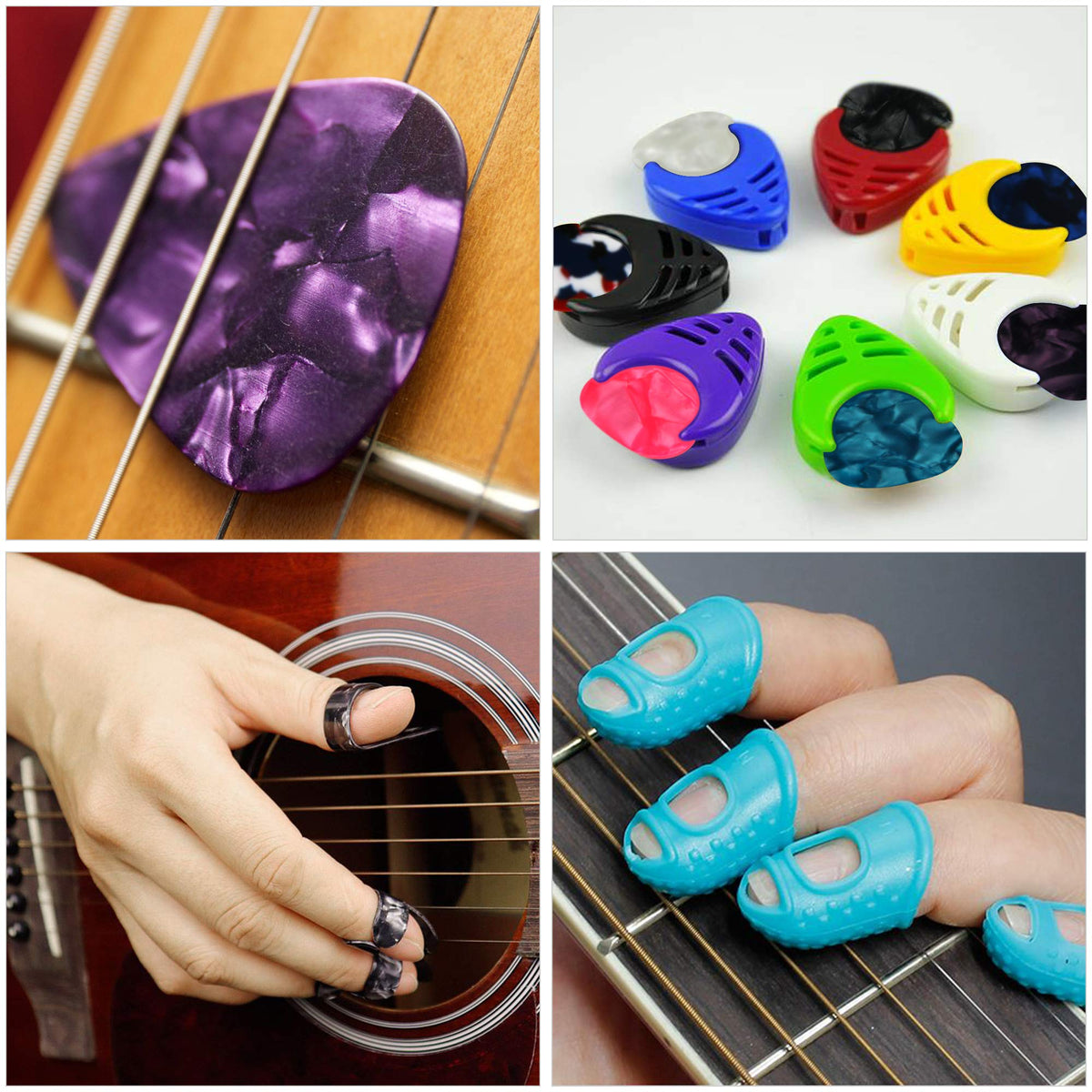 Augshy 65 Pcs Guitar Repair Kit Including Strings, Picks, Capo, String Winder&Cutter, Tuner, Storage Bag for Beginner
