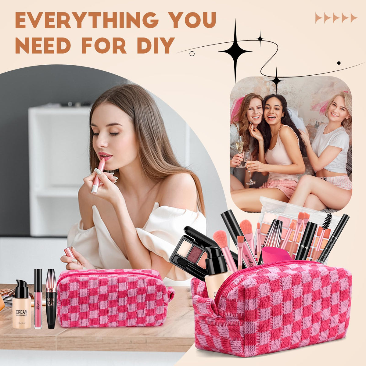 Makeup Kit for Women Include Foundation Eyeshadow Lipstick Brushes and Bag