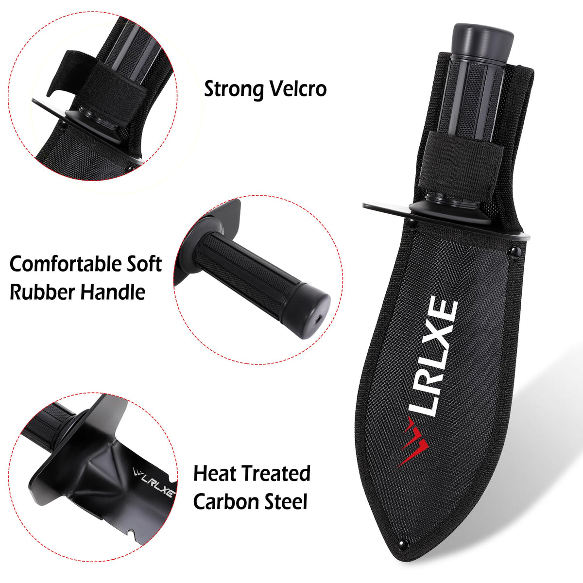 LRLXE Metal Detector Shovel, Heavy Duty Double Serrated Edge Digging Tool