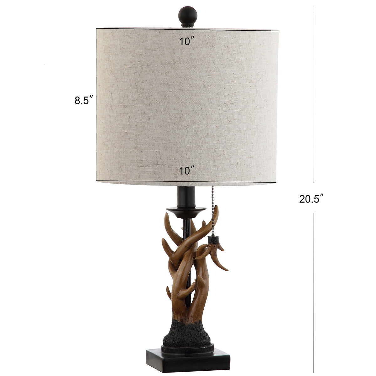 JONATHAN Y Gaston Rustic Faux Antler Resin Table Lamp 20.5", Brown