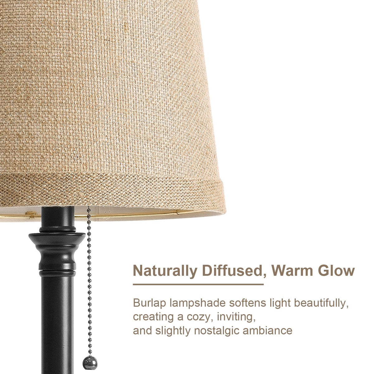 Oneach 19.5" Small Table Lamp for Bedroom - Bedside Lamps for Nightstand