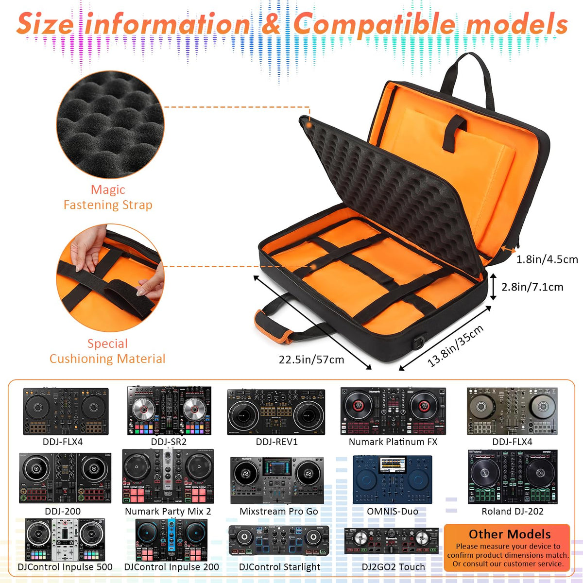 DJ Controller Case for DDJ-FLX4/ 200/400/SR2/REV1 Numark Party Mix 2