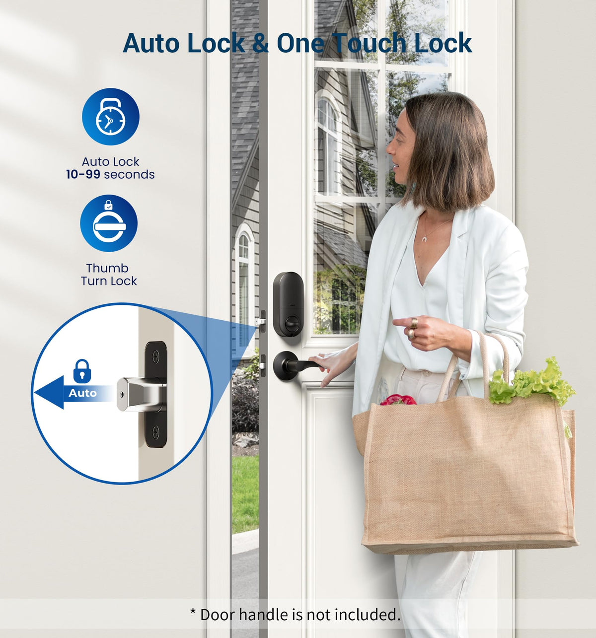 Veise RZ-A Electronic Keypad Deadbolt Door Lock, Matte Black