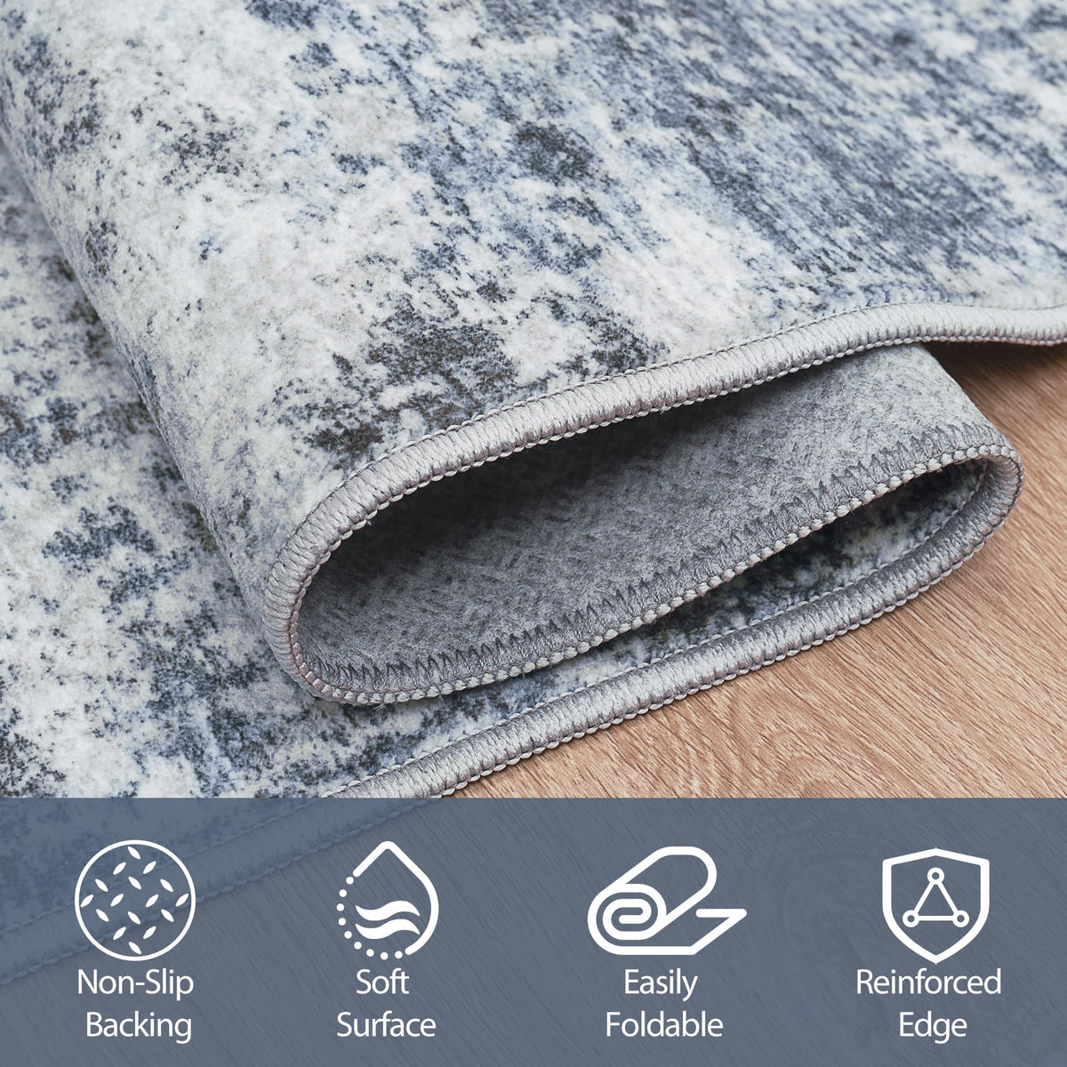 8x10 Area Rugs for Living Room Washable Bedroom Dining Room Blue Grey - thewildfolk 8x10 Area Rugs for Living Room Washable Bedroom Dining Room Blue Grey