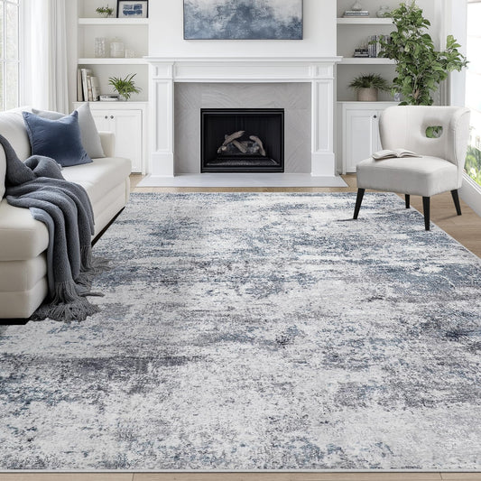 8x10 Area Rugs for Living Room Washable Bedroom Dining Room Blue Grey - thewildfolk 8x10 Area Rugs for Living Room Washable Bedroom Dining Room Blue Grey