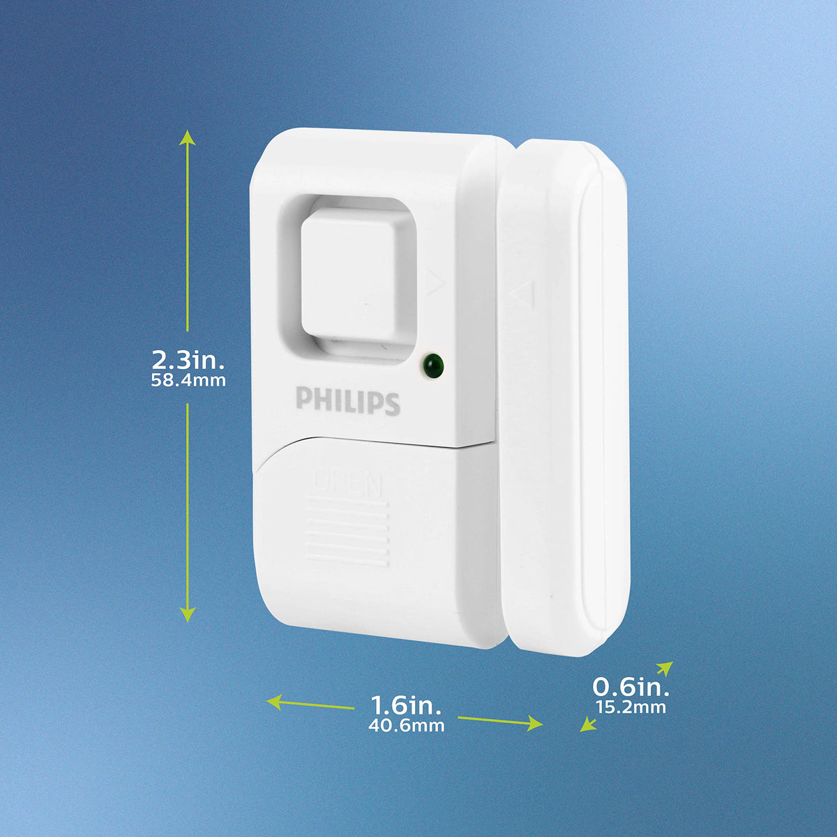 Philips Personal Security Window and Door Alarm, 4 Pack, Wireless Chime