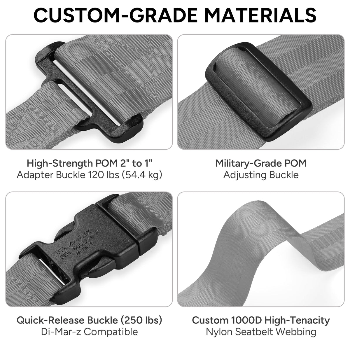 Amumu SNAPLOCK Pro Guitar Strap - Quick-Release Buckle, Screw Fasten Ends, Quick-Fetch Pick Holder, Adjustable 38"-57", Fits Bass, Electric Guitars, Gunsmoke Gray