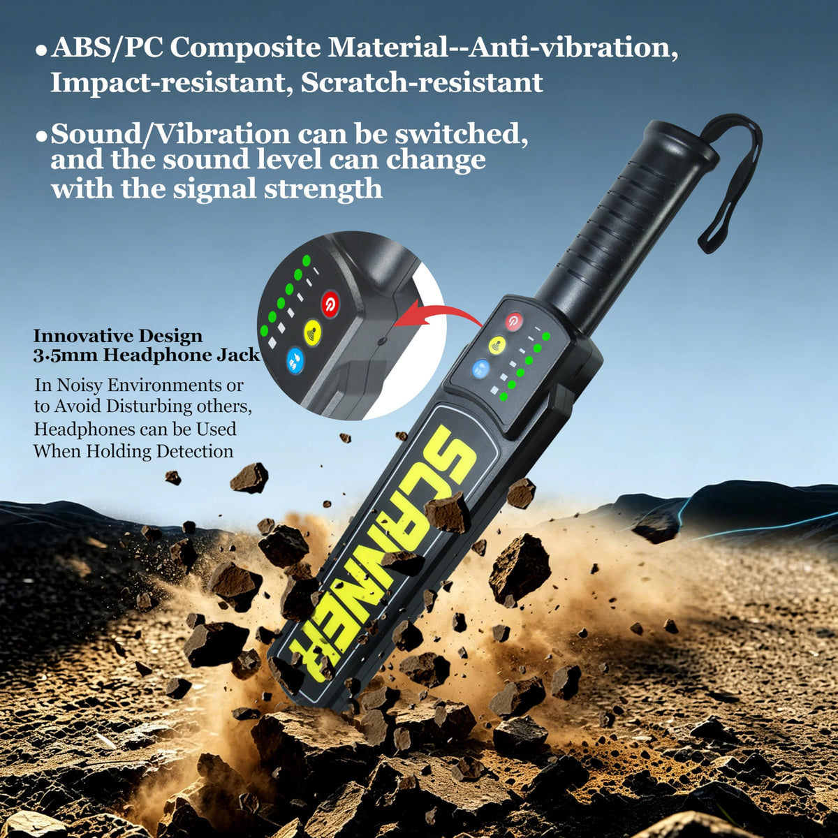 Handheld Rechargeable Metal Detector Wand