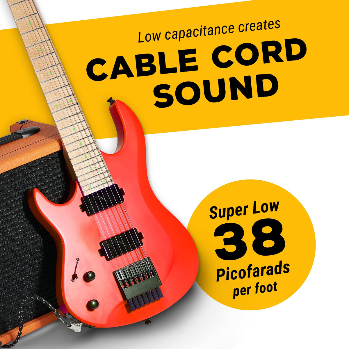 GLS Audio Instrument Cable - Amp Cord for Bass & Electric Guitar - Straight to Right Angle 1/4 Inch Instrument Cable - Black/Grey Braided Tweed, 20ft (Pack of 2)