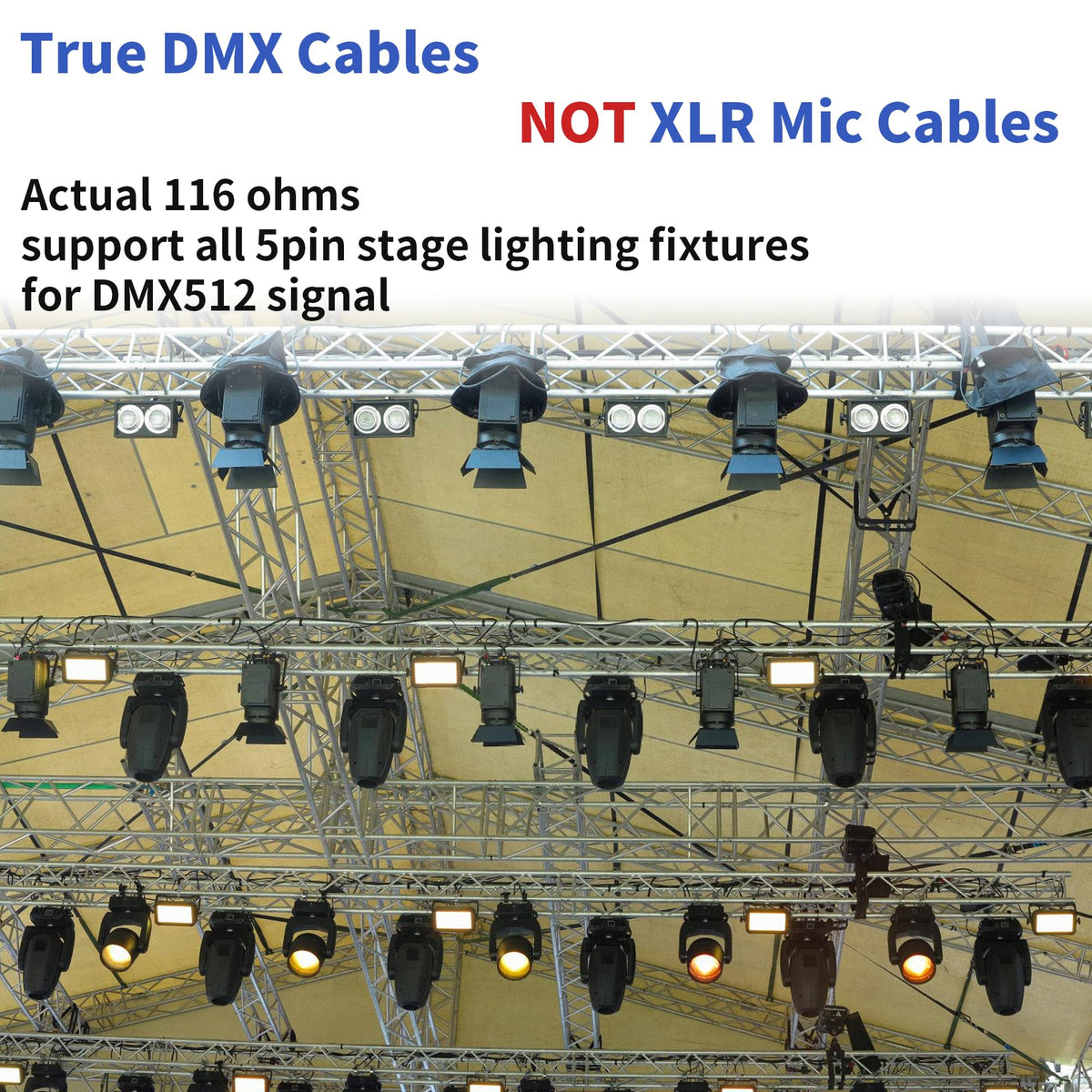 SMALL-EYE 5 Pin DMX Cables 6 ft 1-Pack, 4-Core Male to Female
