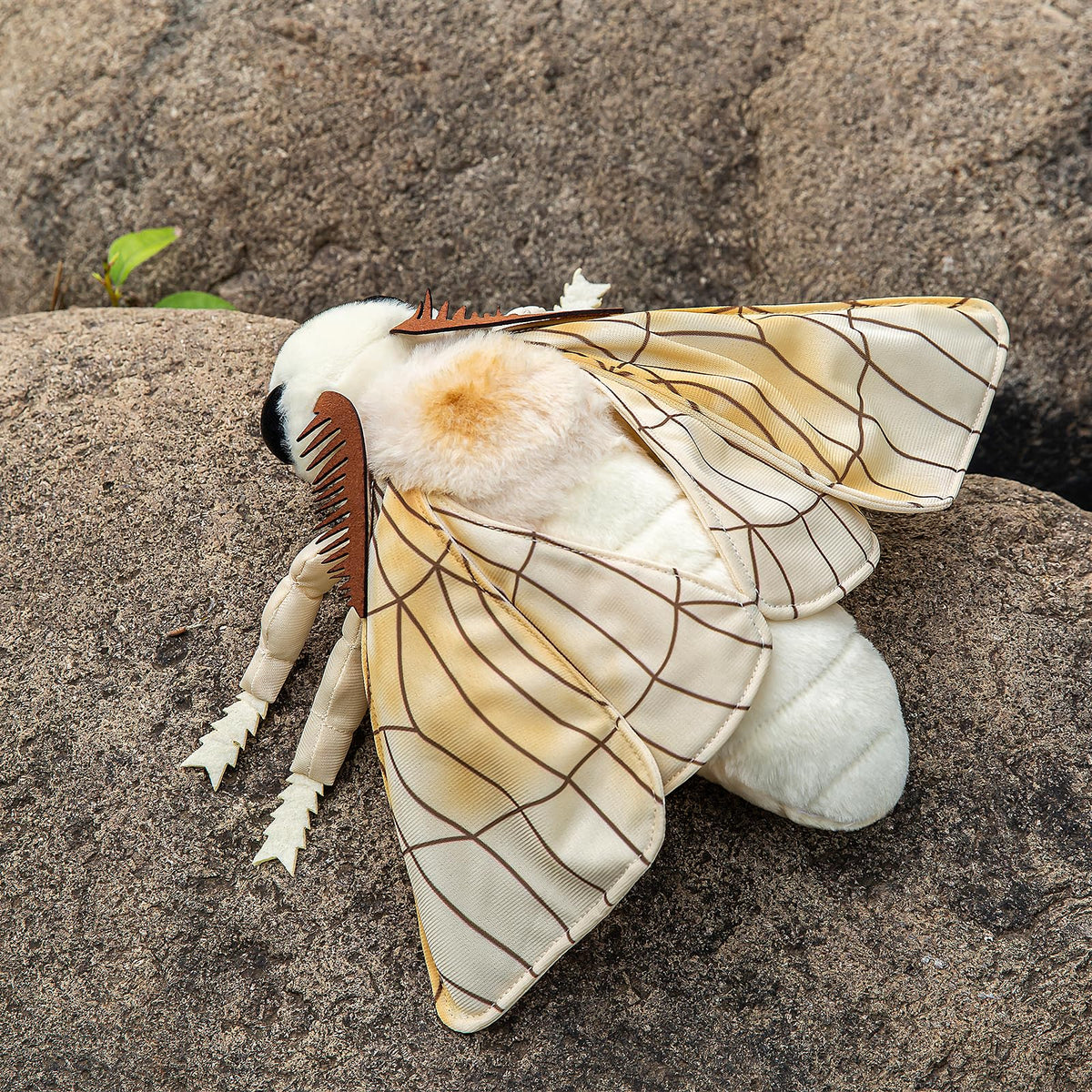 ZHONGXIN MADE Silk Moth Plush Toy - Lifelike Silk Moth Stuffed Animals 11in, Realistic Soft Big Wings Moth Toys, Simulation Butterfly Plushie Model Toy, Unique Plush Collection for Kids