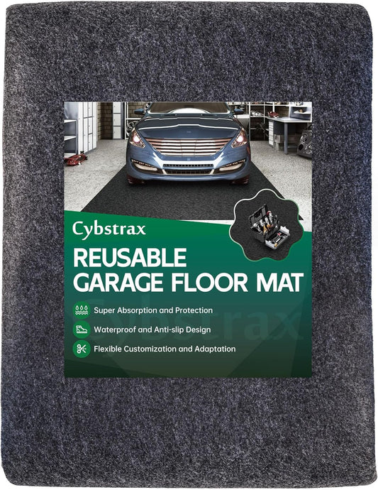Oil Spill Mat - 96" x 48" Absorbent Oil Garage Floor Mat for Under Car - Protect Driveway from Drips, Spills, Stains, Reusable & Durable Garage Floor Protection Mat with Waterproof Backing