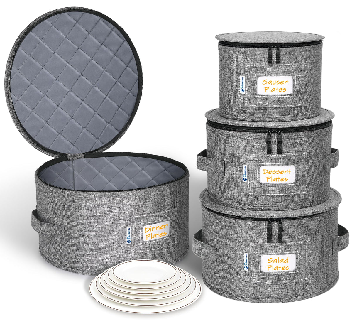 punemi China Storage Containers, 4-Set Hard Shell Dish Storage for Moving
