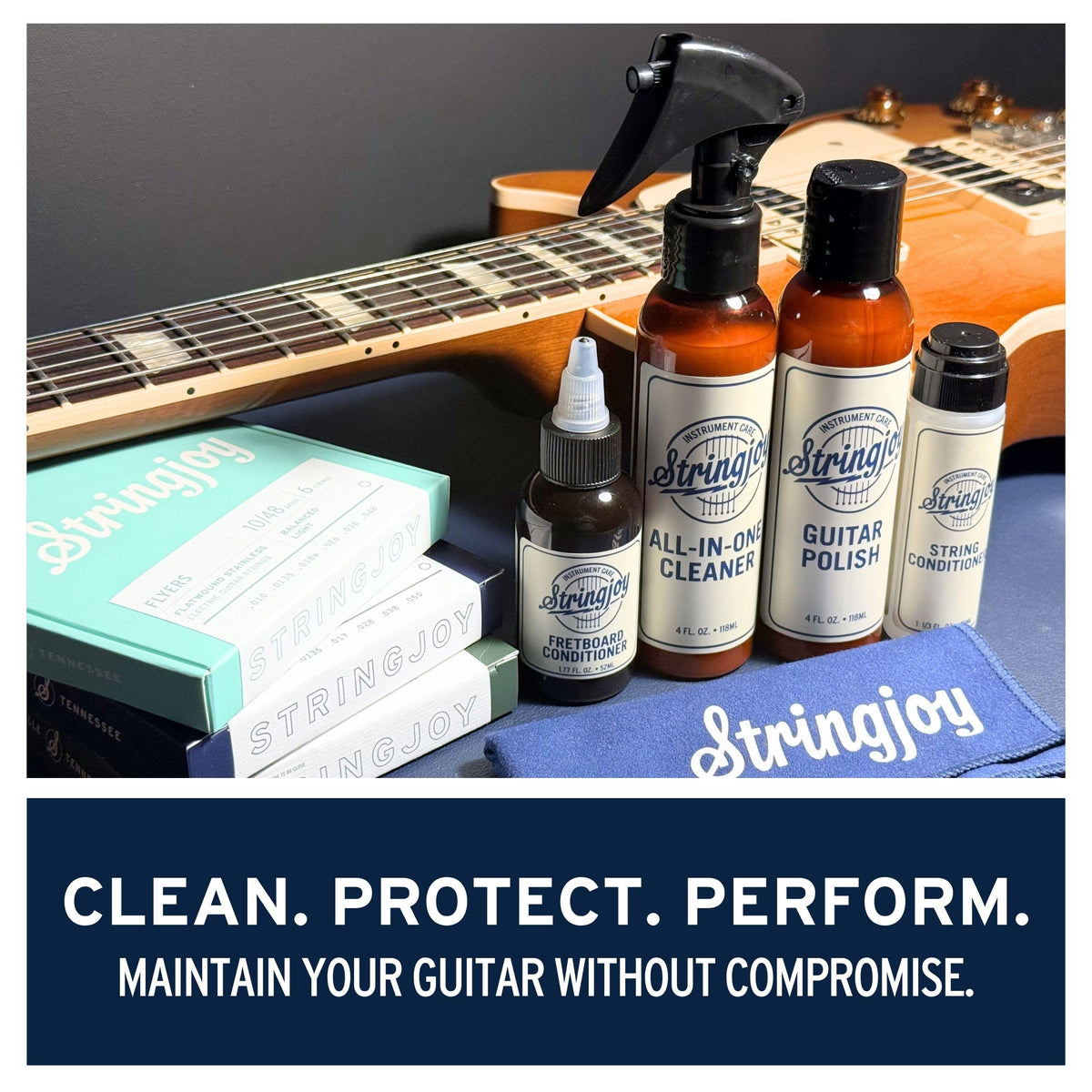 Stringjoy Refresh String & Fretboard Conditioner Kit - with Cleaning Cloth