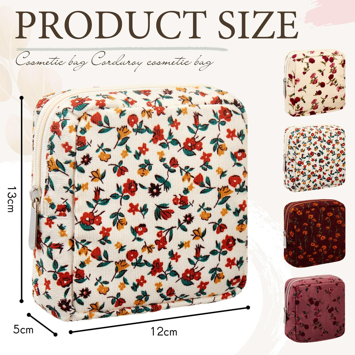 Abbylike 4 Pcs Floral Makeup Bag Cosmetic Bag with Zipper Portable Small Pouches for Purse Toiletry Mini Pouch Cute Mini Makeup Purse for Coin Essentials Items Women(Rose) - thewildfolk Abbylike 4 Pcs Floral Makeup Bag Cosmetic Bag with Zipper Portable Small Pouches for Purse Toiletry Mini Pouch Cute Mini Makeup Purse for Coin Essentials Items Women(Rose)