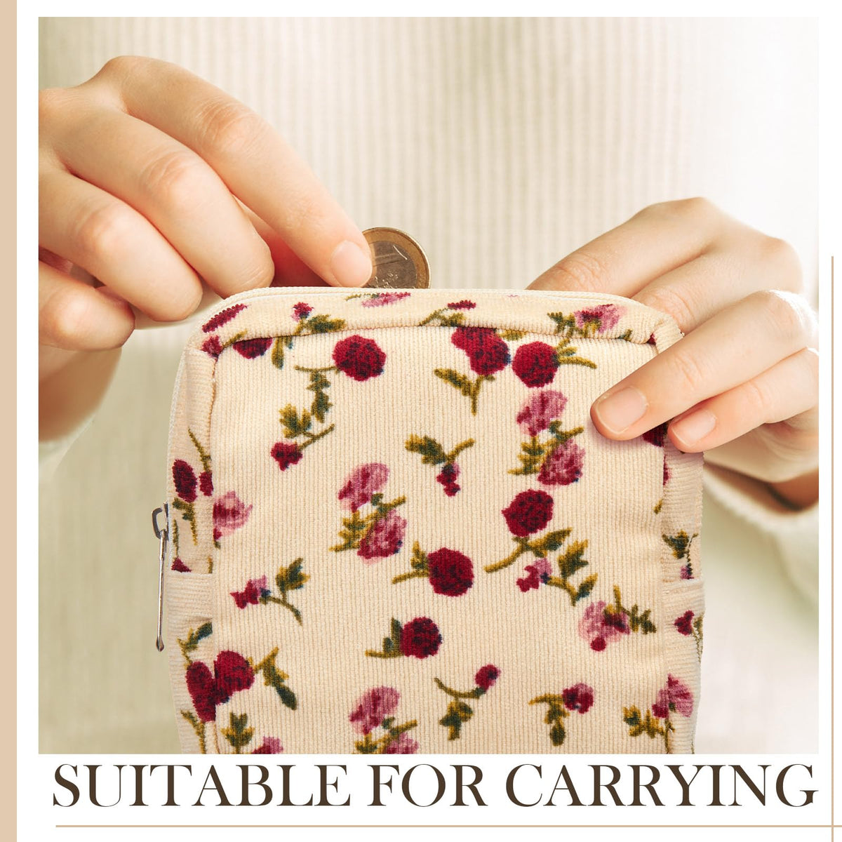 Abbylike 4 Pcs Floral Makeup Bag Cosmetic Bag with Zipper Portable Small Pouches for Purse Toiletry Mini Pouch Cute Mini Makeup Purse for Coin Essentials Items Women(Rose) - thewildfolk Abbylike 4 Pcs Floral Makeup Bag Cosmetic Bag with Zipper Portable Small Pouches for Purse Toiletry Mini Pouch Cute Mini Makeup Purse for Coin Essentials Items Women(Rose)