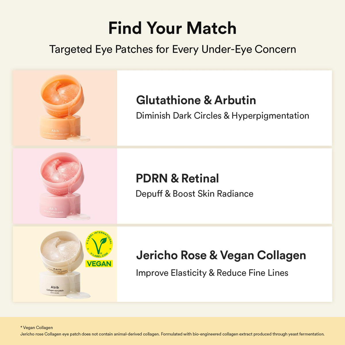 Abib Vegan Collagen Eye Patches for Wrinkles & Fine Line with Jericho Rose Jelly & Peptides, 60 Count, Korean Skin Care - thewildfolk Abib Vegan Collagen Eye Patches for Wrinkles & Fine Line with Jericho Rose Jelly & Peptides, 60 Count, Korean Skin Care