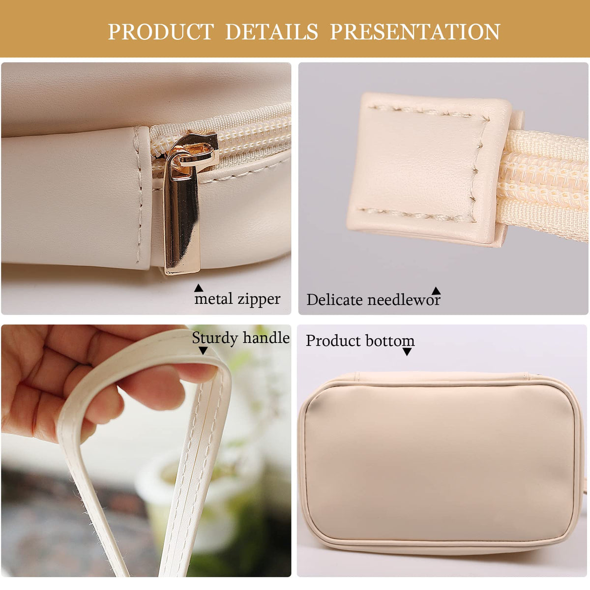 Abiudeng Waterproof Double Layer Makeup Bag for Women, Large Capacity Faux Leather Travel Cosmetic Bag with Compartments & Brush Holder, Portable Makeup Organizer for Traveling Gift for women - thewildfolk Abiudeng Waterproof Double Layer Makeup Bag for Women, Large Capacity Faux Leather Travel Cosmetic Bag with Compartments & Brush Holder, Portable Makeup Organizer for Traveling Gift for women