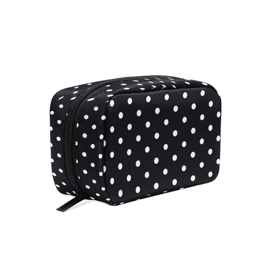 ALAZA Makeup Bag Cosmetic Bags for Women Small Zipper Pouch Travel Black Polka Dots Cosmetic Organizer Case Portable For Purse - thewildfolk ALAZA Makeup Bag Cosmetic Bags for Women Small Zipper Pouch Travel Black Polka Dots Cosmetic Organizer Case Portable For Purse