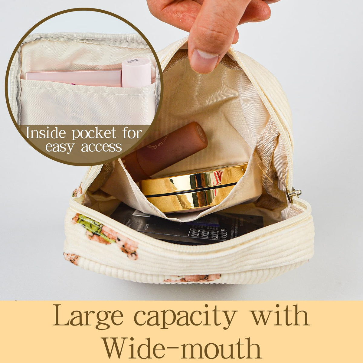 AMZMA Small Pouches for Purse Cute Mini Cosmetic Bag with Zipper Aesthetic Corduroy Makeup Bags Toiletry Bag - thewildfolk AMZMA Small Pouches for Purse Cute Mini Cosmetic Bag with Zipper Aesthetic Corduroy Makeup Bags Toiletry Bag