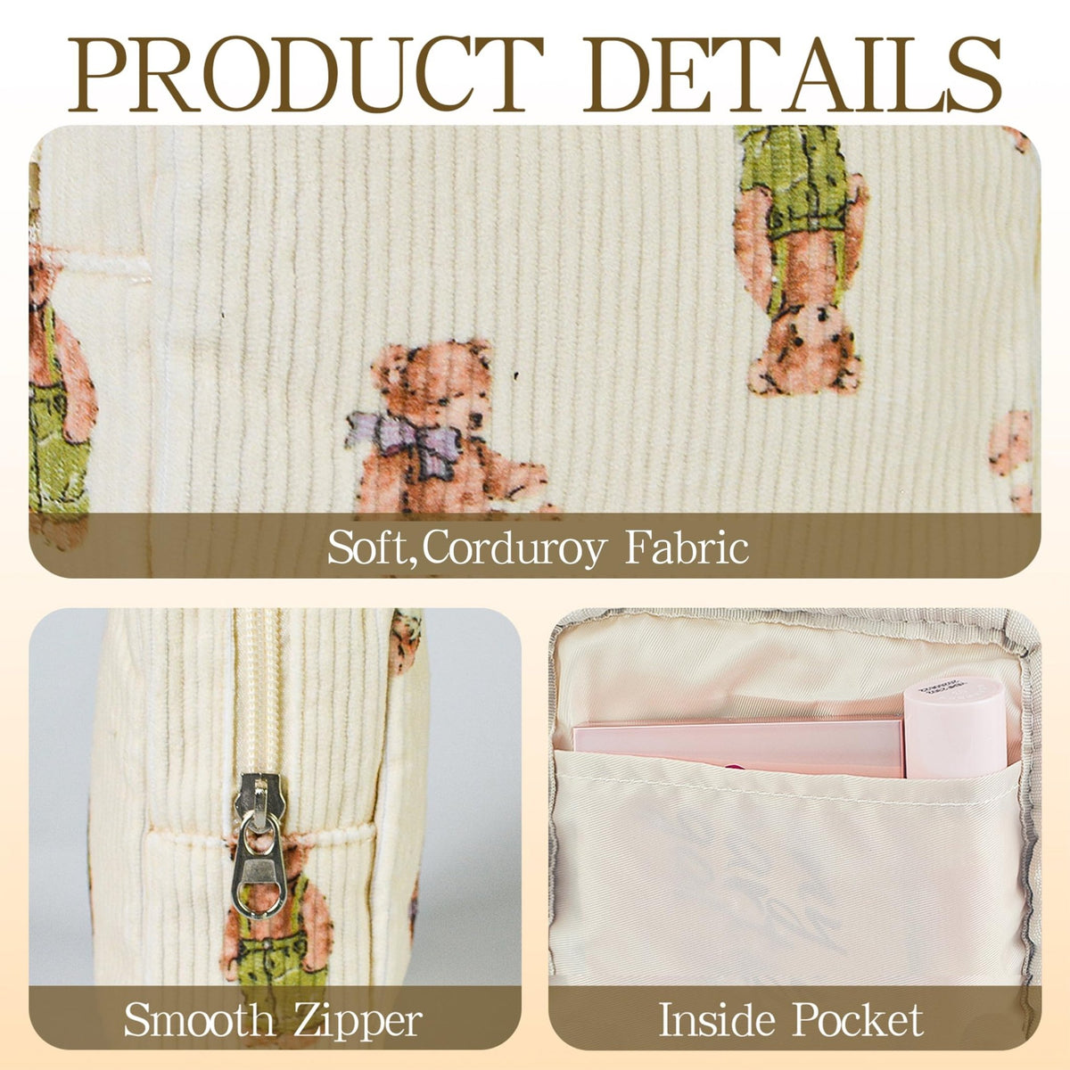 AMZMA Small Pouches for Purse Cute Mini Cosmetic Bag with Zipper Aesthetic Corduroy Makeup Bags Toiletry Bag - thewildfolk AMZMA Small Pouches for Purse Cute Mini Cosmetic Bag with Zipper Aesthetic Corduroy Makeup Bags Toiletry Bag